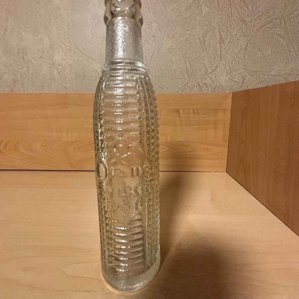 Vintage 1920 Orange Crush Ribbed Glass Pop Bottle